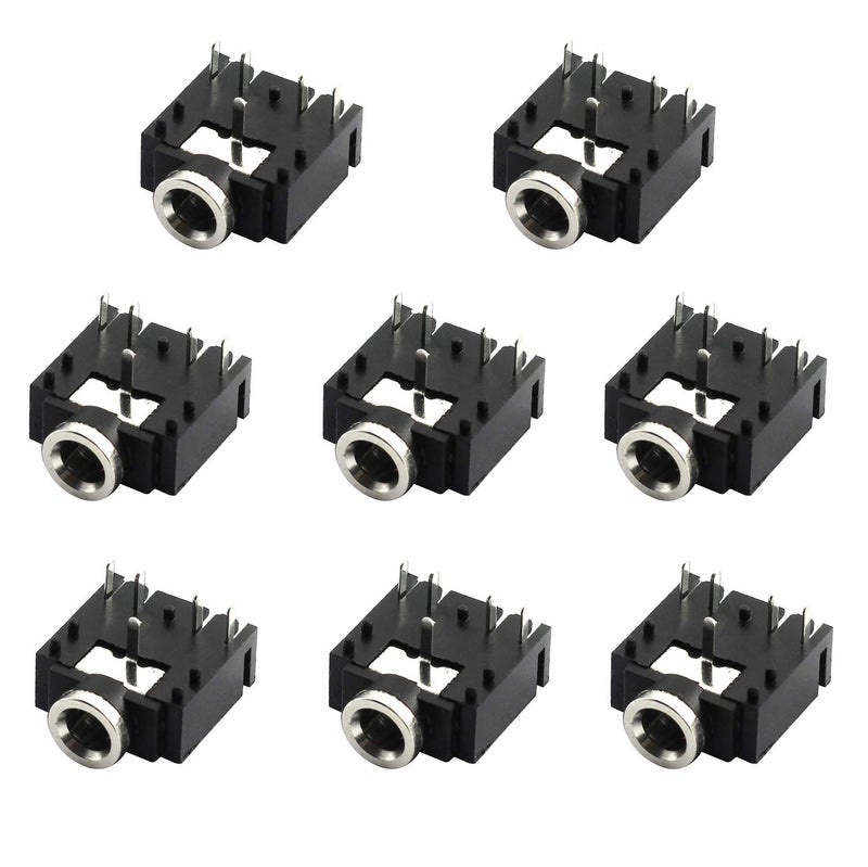 Tegg 8pcs PJ-307 3.5mm Stereo Jack Socket 5 Pin PCB Mount Female Audio Headphone Socket Connector - Image 1
